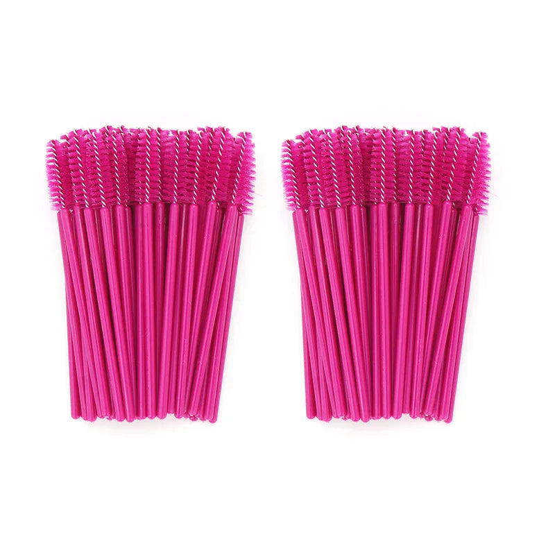 ANNAFRIS 50pcs Disposable Eyelash & Eyebrow Brushes — Soft Crystal Lash Extension Mascara Wands Makeup Tools