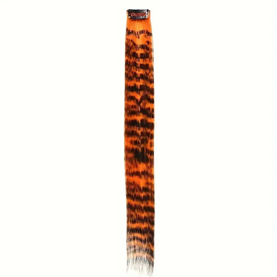 Colorful Feather Hair Extension - Clip-In Synthetic Hairpiece for Women Cosplay Y2K Style