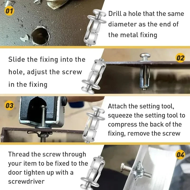40/4Pcs Jack Nut Expansion Petal Screw Anchors Plugs Curtain Clamp Rivet Lock Bolt Wall Fasteners