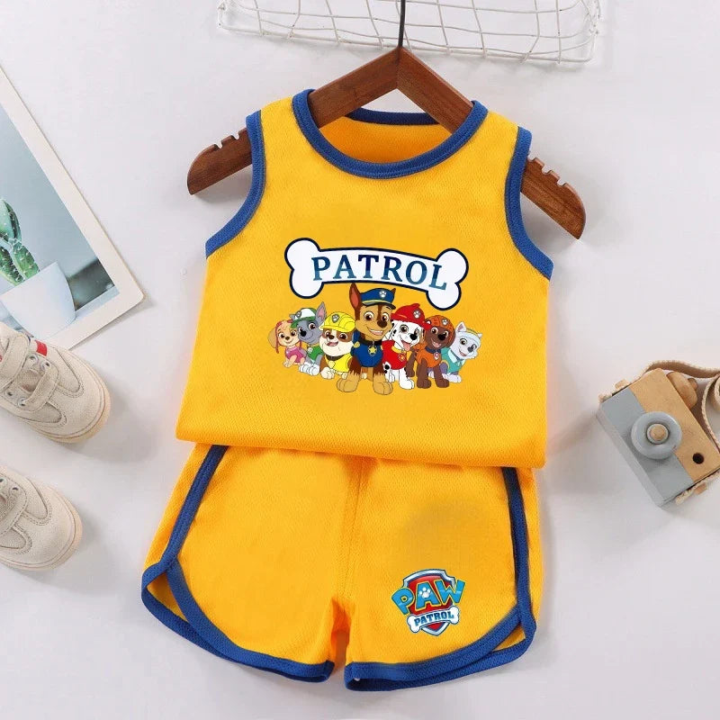 PAW Patrol Kids Soccer Jersey Set - Colorful Sleeveless Sportswear Training Outfit