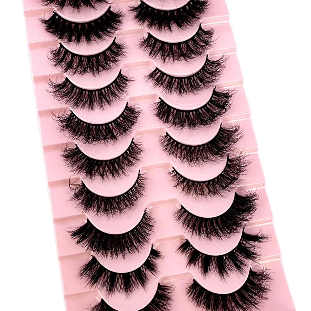 38 Styles 10 Pairs 3D Mink False Eyelashes – Natural Short & Long Fake Lashes Makeup Extension Kit