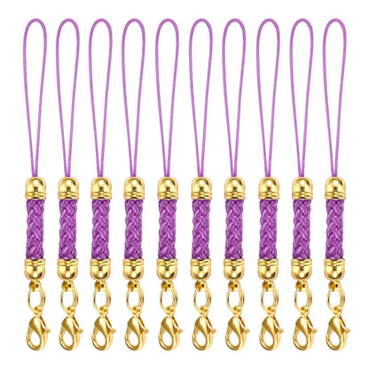 10Pcs Lanyard Strap Set - Lobster Clasp Rope Keychain Hooks Mobile Charms & Key Ring Accessories