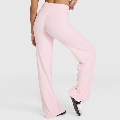 NCLAGEN Women’s Straight-Leg Yoga Pants – Ultra-Soft Butter Fabric Mid-Waist Pilates & Running Trousers