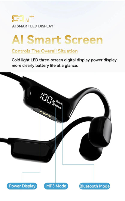 Bone Conduction Bluetooth 5.4 Headphones – Wireless IPX8 Waterproof Earphones for Swimming & Sports with MP3 Player, 32GB Storage