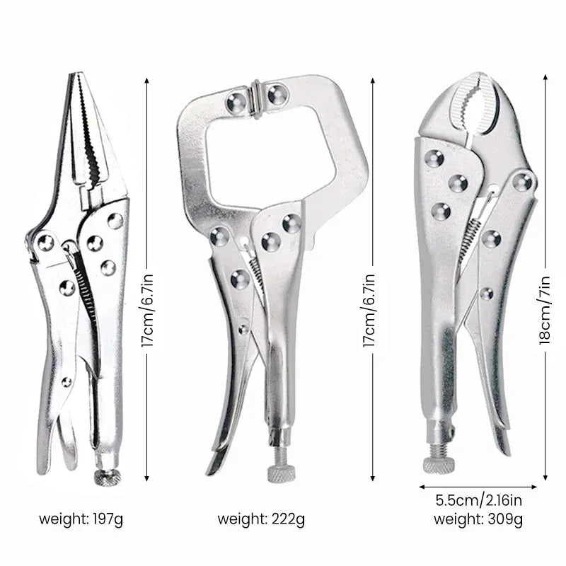 AIRAJ 7-Inch Multifunctional Locking Pliers - Carbon Steel Anti-Slip Hand Tool for Electrical & Maintenance