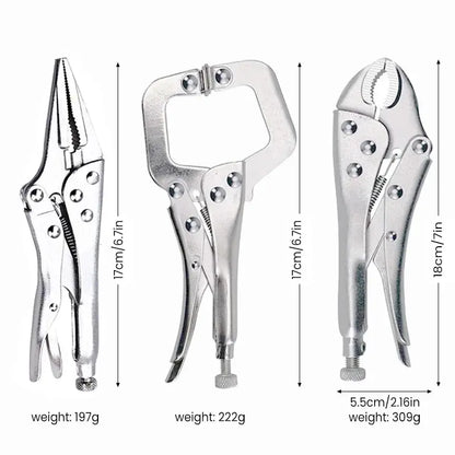 AIRAJ 7-Inch Multifunctional Locking Pliers - Carbon Steel Anti-Slip Hand Tool for Electrical & Maintenance