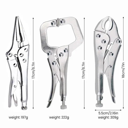 AIRAJ 7-Inch Multifunctional Locking Pliers - Carbon Steel Anti-Slip Hand Tool for Electrical & Maintenance