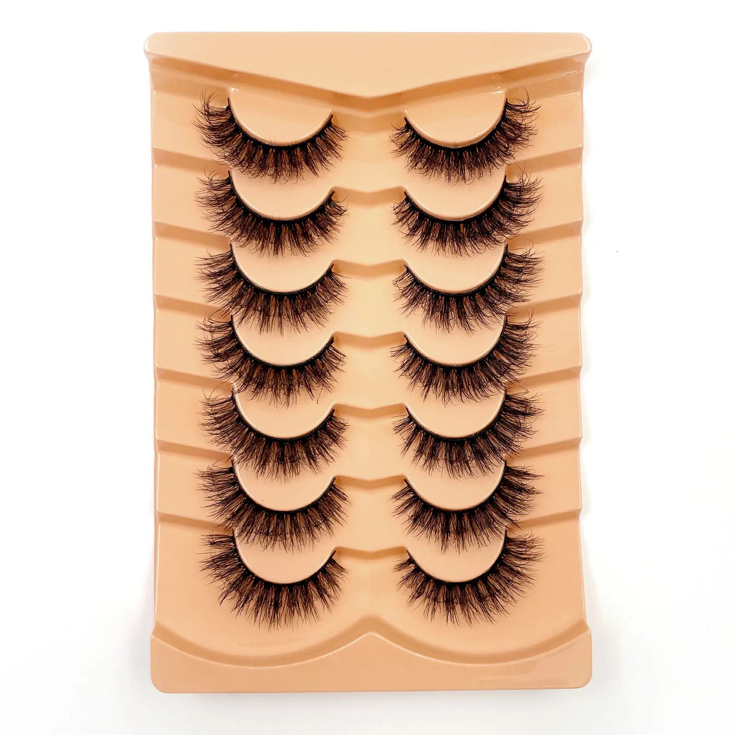 7 Pairs 3D Mink Fur False Eyelashes – Thick Short Dramatic Natural Look Makeup Lashes Wholesale