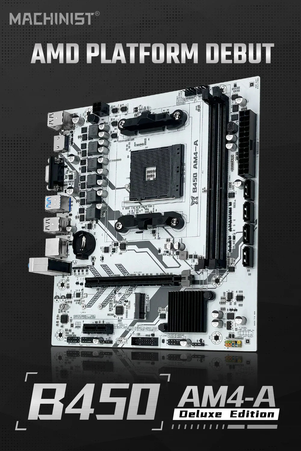 MACHINIST B450 Motherboard - AMD AM4 Mainboard with Dual-Channel DDR4 & M.2 NVME Support for Ryzen 5500/5600/5600G CPU