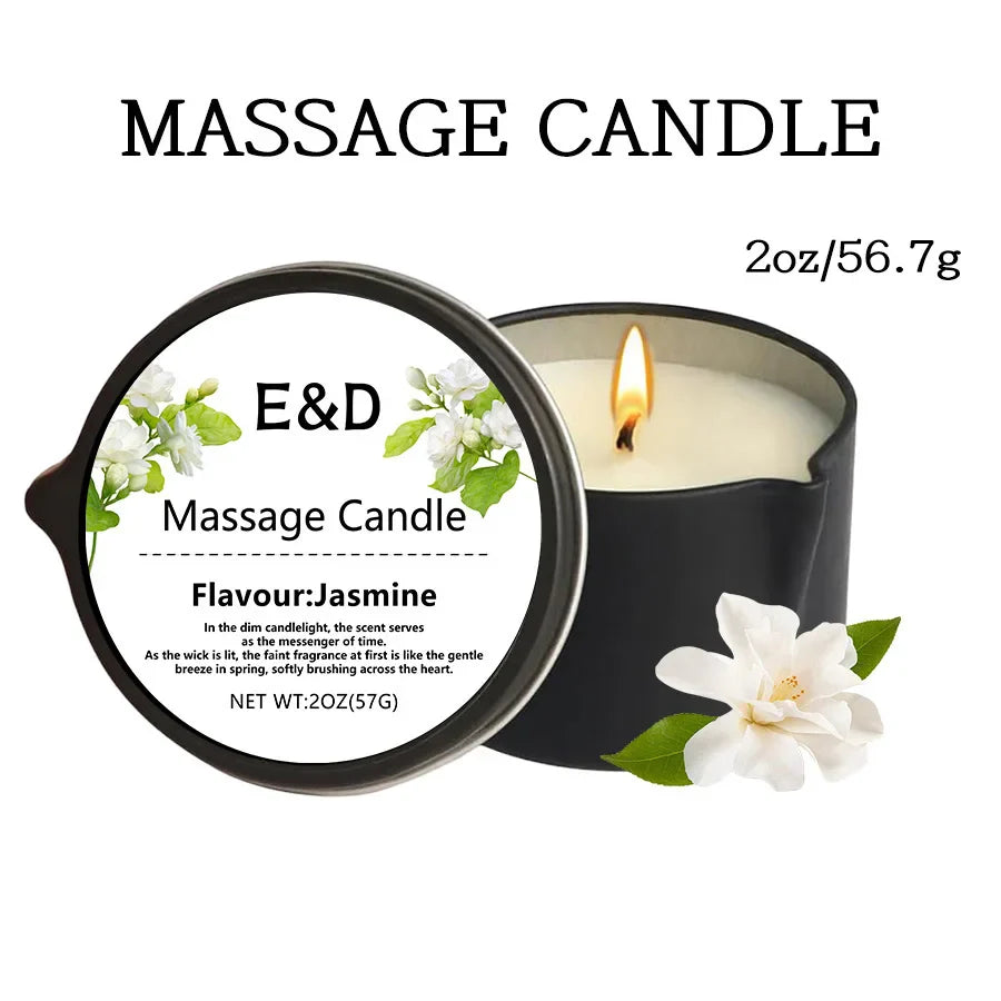 Massage Oil Candle – Aromatherapy Stress Relief Scented Candle for Skin Moisturizing & Spa Relaxation Luxury Home Wellness Candle