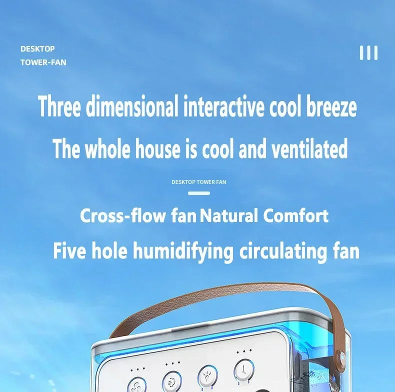 3-in-1 Portable Air Cooler – Household Mini Fan with LED Night Light, Humidifier, and Adjustable Air for Home and Office