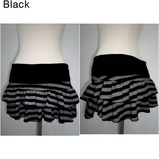 Women’s Y2K Striped Mini Skirt - Color Block A-Line Street Style Fashion Skirt
