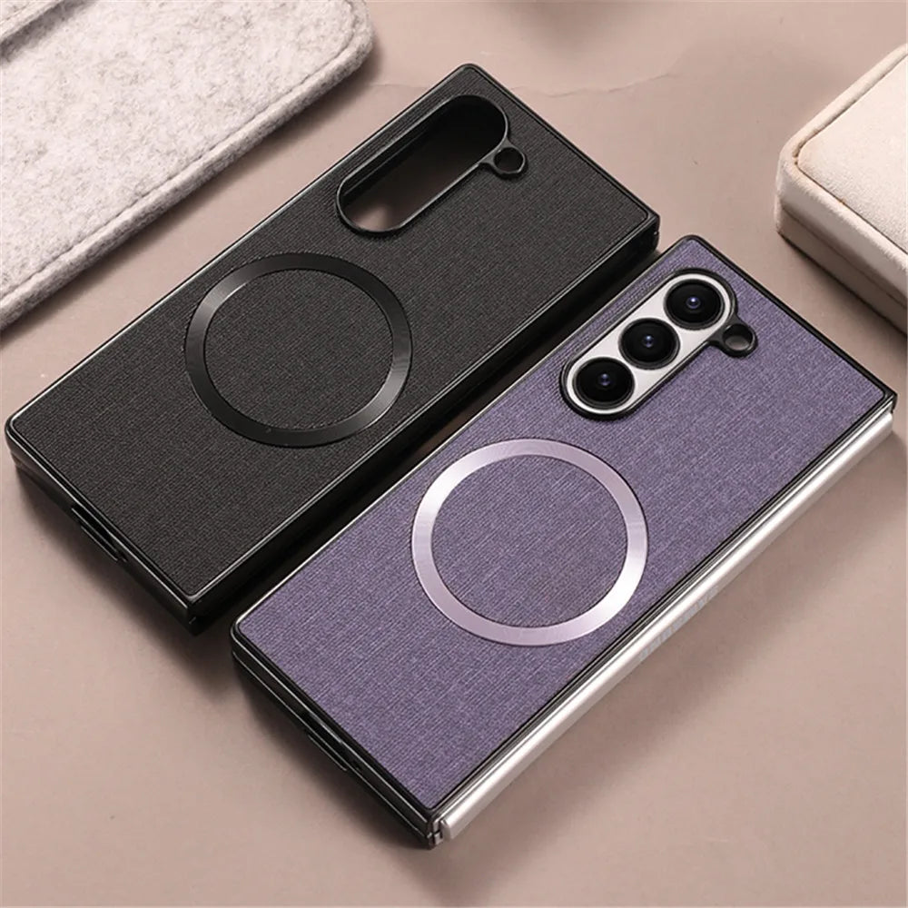 Magnetic Phone Case - Solid Color Shockproof Magsafe Wireless Charging Cover for Samsung Galaxy Z Fold 7/6/5/4/3