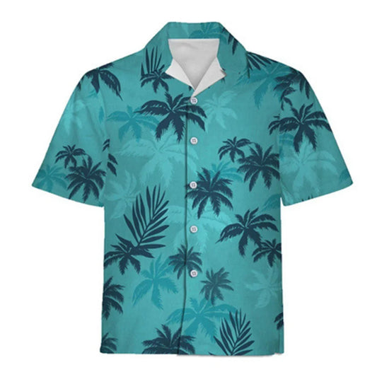 Men’s 2026 Hawaiian Shirt - Summer Vacation Color Print Short Sleeve Casual Shirt with Collar