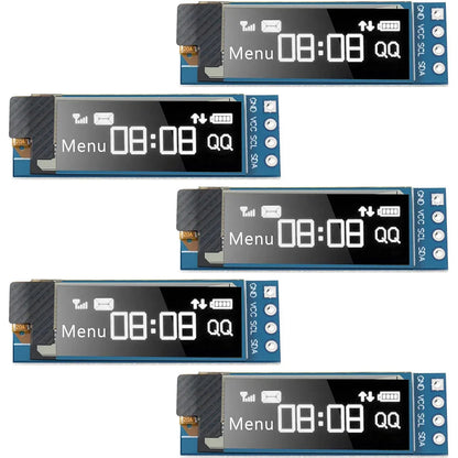 0.91 Inch OLED Display Module - 128x32 SSD1306 I2C IIC White Blue Screen for Arduino DIY Projects
