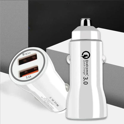 33W Dual USB Fast Car Charger Adapter Smart IC 3.1A Flush Fit Cigarette Lighter Power Supply for Vehicles with High-Speed Charging Support