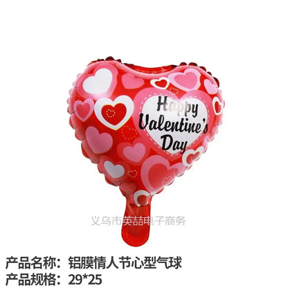 10-Inch Round Love-Shaped Aluminum Foil Balloon – English “Love” Design for Birthday, Valentine’s Day & Wedding Party Decorations