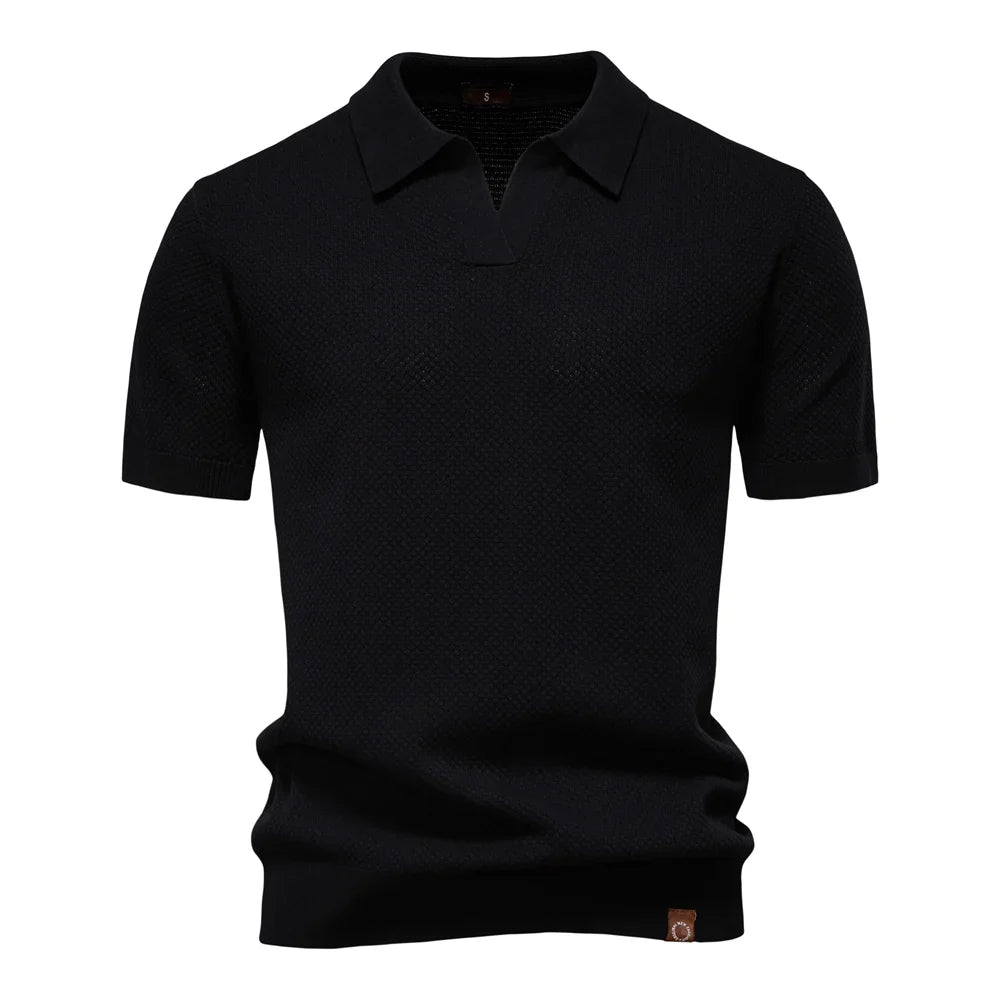 Men's Premium Golf Polo Shirt - 2025 Summer Solid Color Breathable Casual Collared Polo