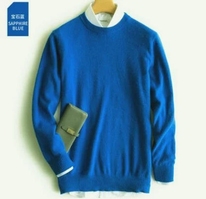 Men's Classic V-Neck Sweater - Cashmere Cotton Blend Warm Autumn Winter Pullover Casual Jumper
