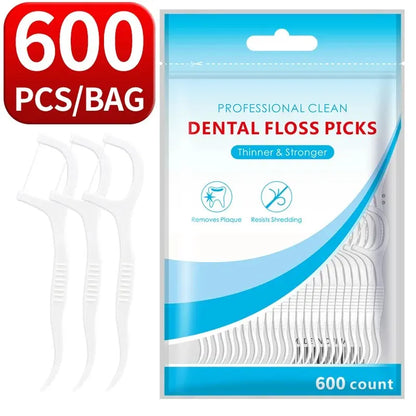 200PCS Dental Floss & Plastic Toothpicks - One-Time Cleaning for Dental Gaps and Oral Care"