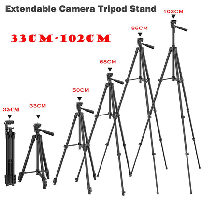 102cm Professional Phone Tripod - DSLR Camera and Photography Stand for Xiaomi, Huawei, iPhone, GoPro with Selfie Remote