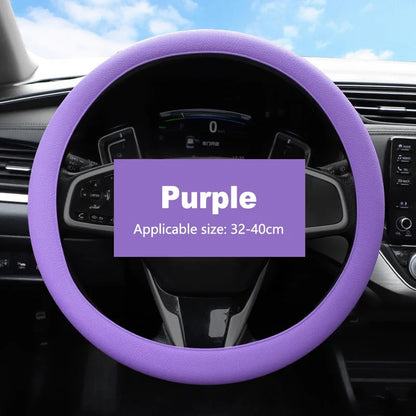 Breathable Silicone Steering Wheel Cover - Non-Slip Universal 38cm Car Wheel Protector for Summer Driving Comfort