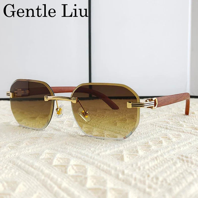 Vintage Square Rimless Sunglasses for Men 2026 – Luxury Frameless Punk Style UV400 Anti Blue Light Eyewear & Prescription Glasses