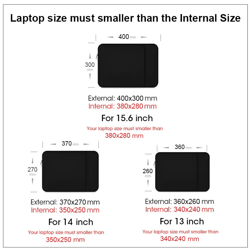 Laptop Bag Case - Protective Notebook Sleeve for MacBook Air Pro 13-15.6 Inch, Lenovo, Dell, HP & Xiaomi Computers