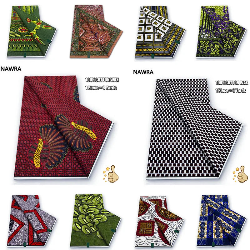Original 100% Cotton African Wax Print Fabric - Soft Ankara Batik DIY Pagne