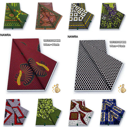 Original 100% Cotton African Wax Print Fabric - Soft Ankara Batik DIY Pagne