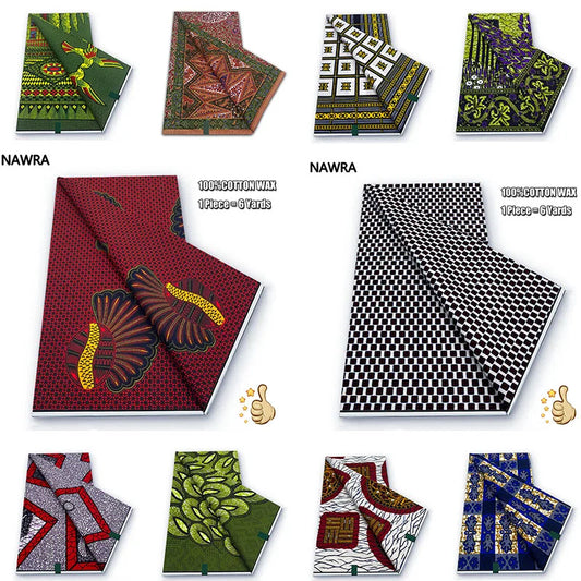 Original 100% Cotton African Wax Print Fabric - Soft Ankara Batik DIY Pagne