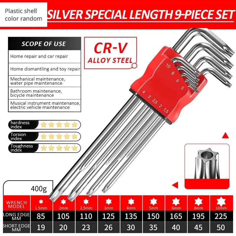 High-Strength Hex Wrench Set - Durable Hex Key Spanner Tool for Repairs & Assembly