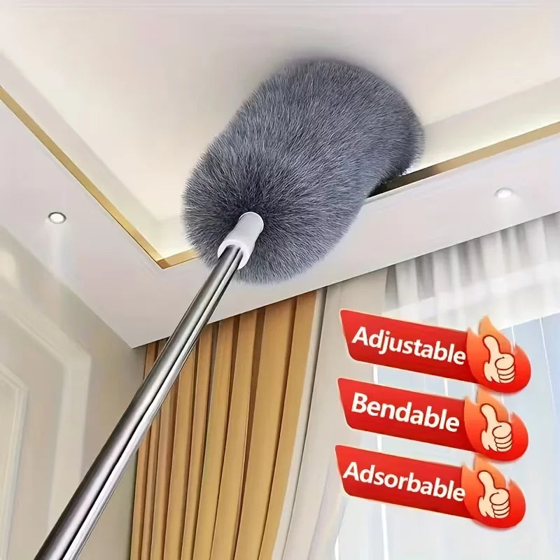 Extendable Microfiber Duster - Retractable Washable Dust Brush for Ceiling & Home Cleaning