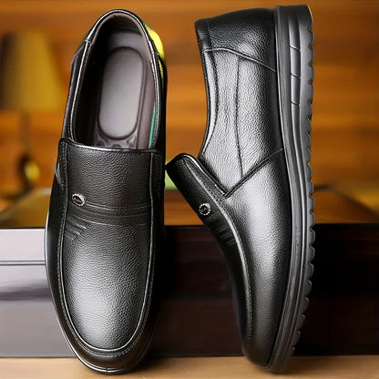 Men’s Handmade Genuine Leather Loafers - Soft Breathable Slip-On Business Casual Driving Shoes