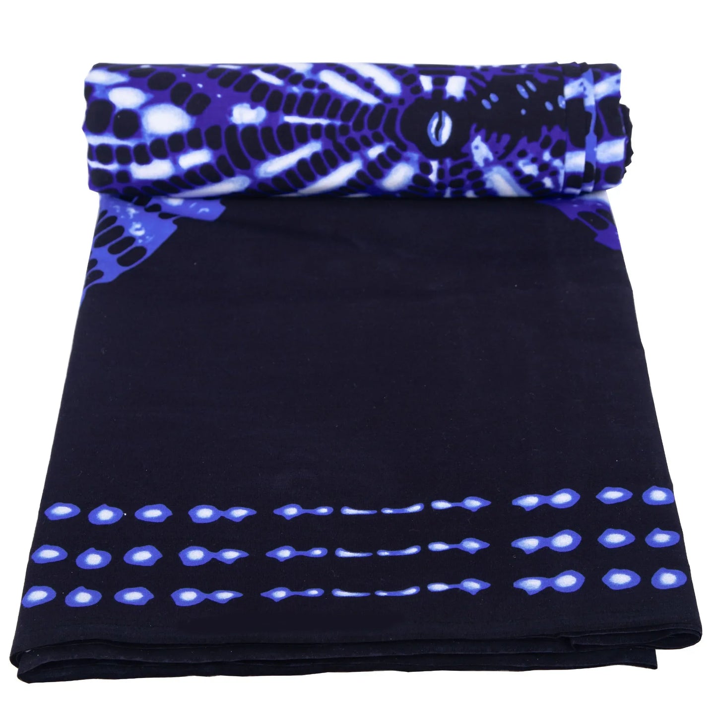 African Cotton Ankara Fabric - Nigerian Batik Blue Dress Material 3/6 Yards