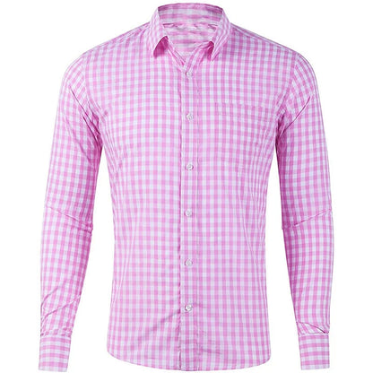 Men’s Plaid Long Sleeve Shirt - Casual 3D Printed Lapel Summer Shirt Unisex Fashion Top