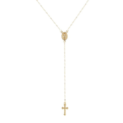 Fashion Christian Cross Necklace for Women – Gold & Silver Color Rosary Pendant Chain Choker Religious Jewelry Accessories