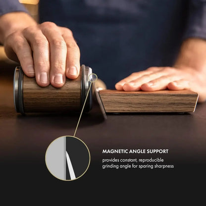 Rolling Diamond Knife Sharpener with Magnetic Holder – 15° & 20° Angle Roller Kitchen Sharpening Stone Kit