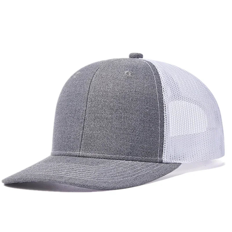 Unisex Curved Brim Trucker Hat - Breathable Summer Mesh Baseball Cap for Men & Women