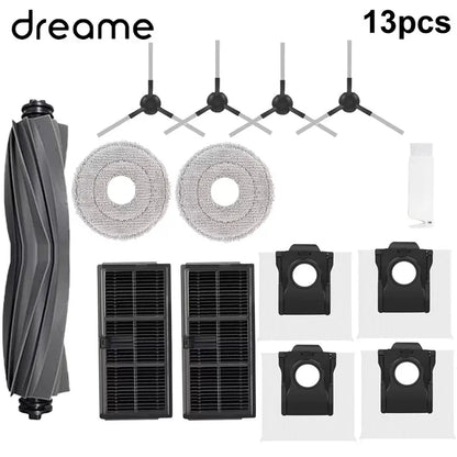 Dreame Robot Vacuum Accessories - Replacement Main Brush, Side Brush, Filter, Mop & Dust Bag for L10s Pro Ultra X30 Series
