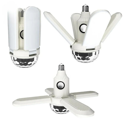 E27 LED Bulb Fan Light - Bluetooth Speaker Ceiling Lamp With Remote Control & Foldable Blades