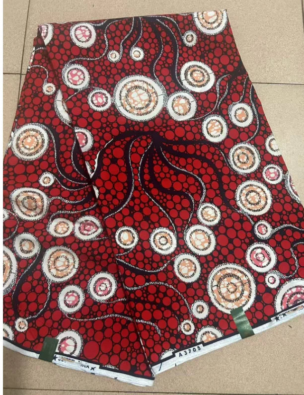 African Real Print Ankara Wax Fabric - Soft 100% Cotton Pagne 6 Yards