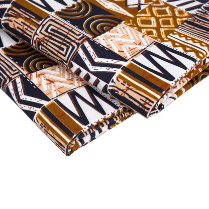 African Wax Kente Print Fabric - 3/6 Yard 100% Polyester Party Dress Material