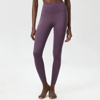 Women’s High Waist Sports Leggings – Solid Color Soft Yoga Pants & Breathable Gym Tights