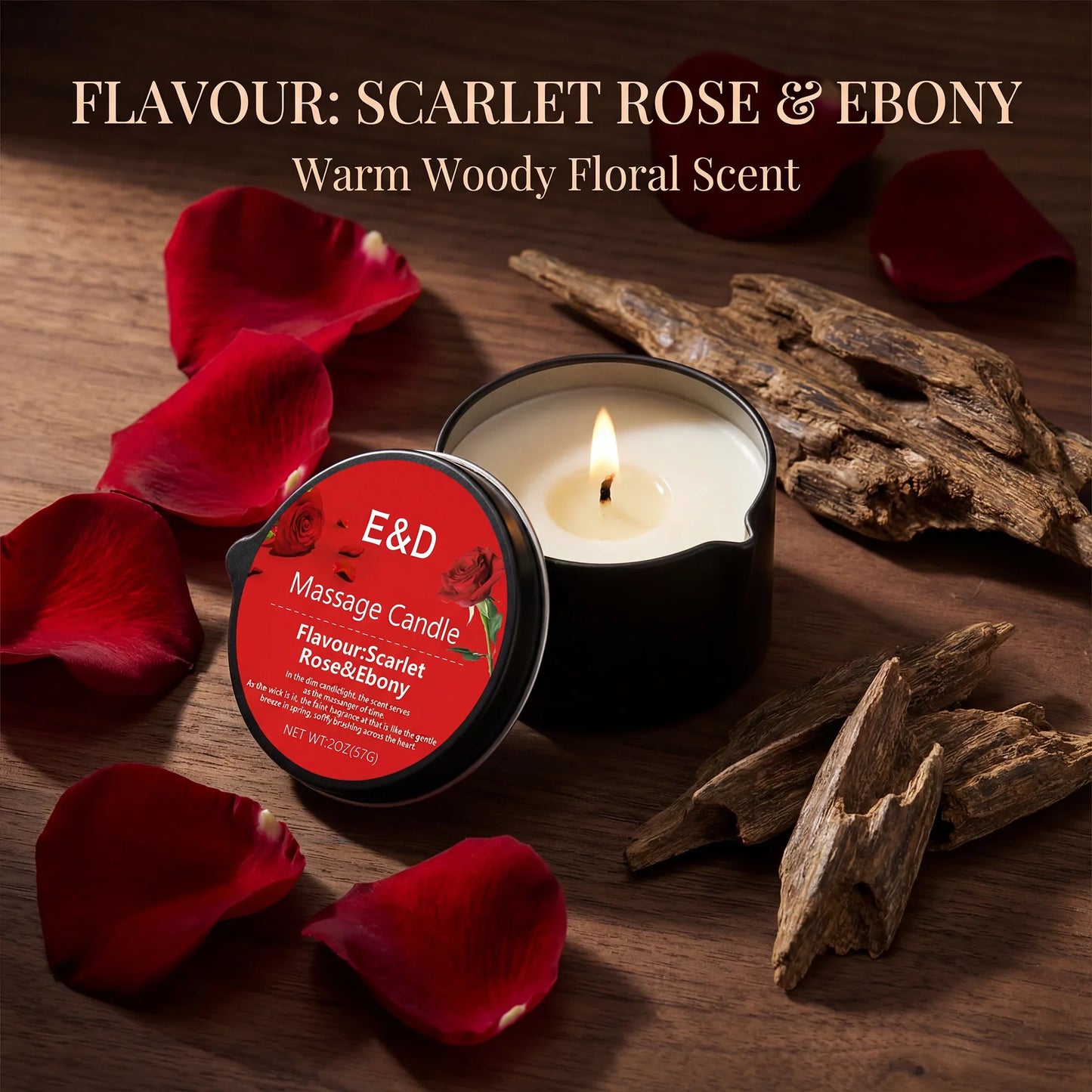 Massage Oil Candle – Aromatherapy Stress Relief Scented Candle for Skin Moisturizing & Spa Relaxation Luxury Home Wellness Candle