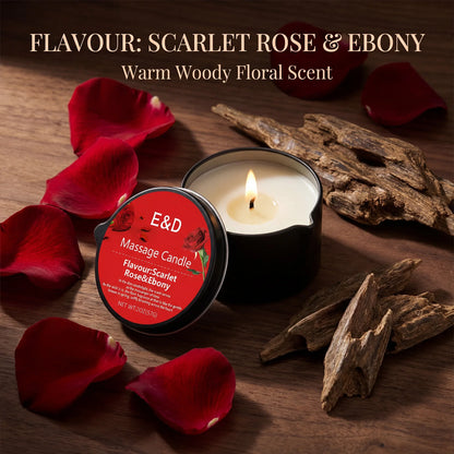 Massage Oil Candle – Aromatherapy Stress Relief Scented Candle for Skin Moisturizing & Spa Relaxation Luxury Home Wellness Candle