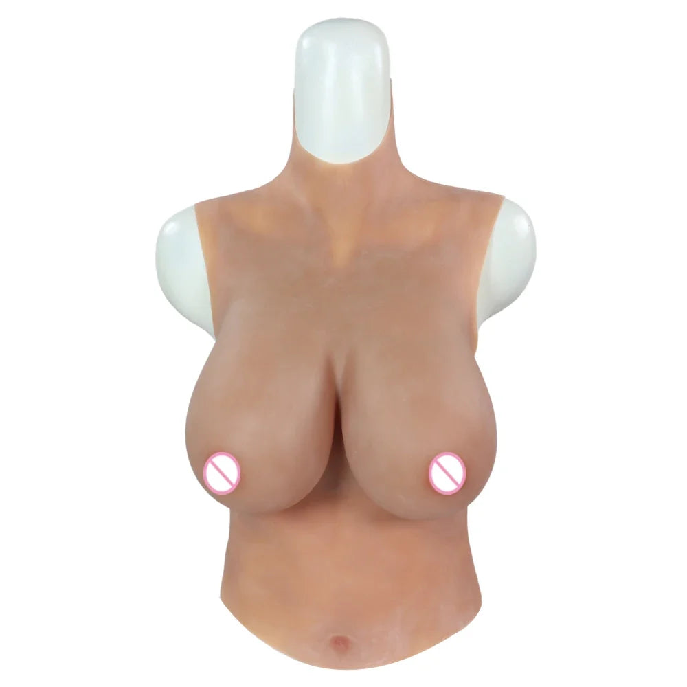 Silicone Breast Forms - Realistic Half-Body Breastplate with C/D/G/H Cup Options