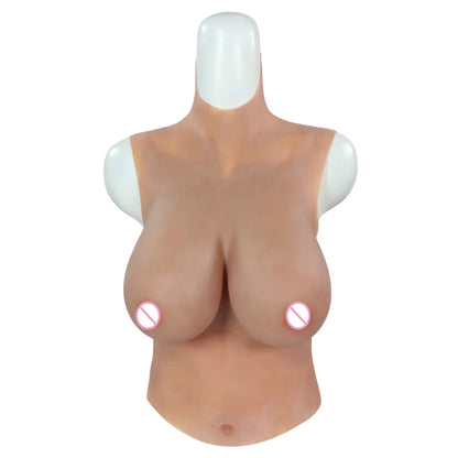 Silicone Breast Forms - Realistic Half-Body Breastplate with C/D/G/H Cup Options