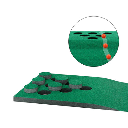 Golf Pong Putting Game Set – Indoor & Outdoor Training Aid with Front Border for Backyard, Office, and Party