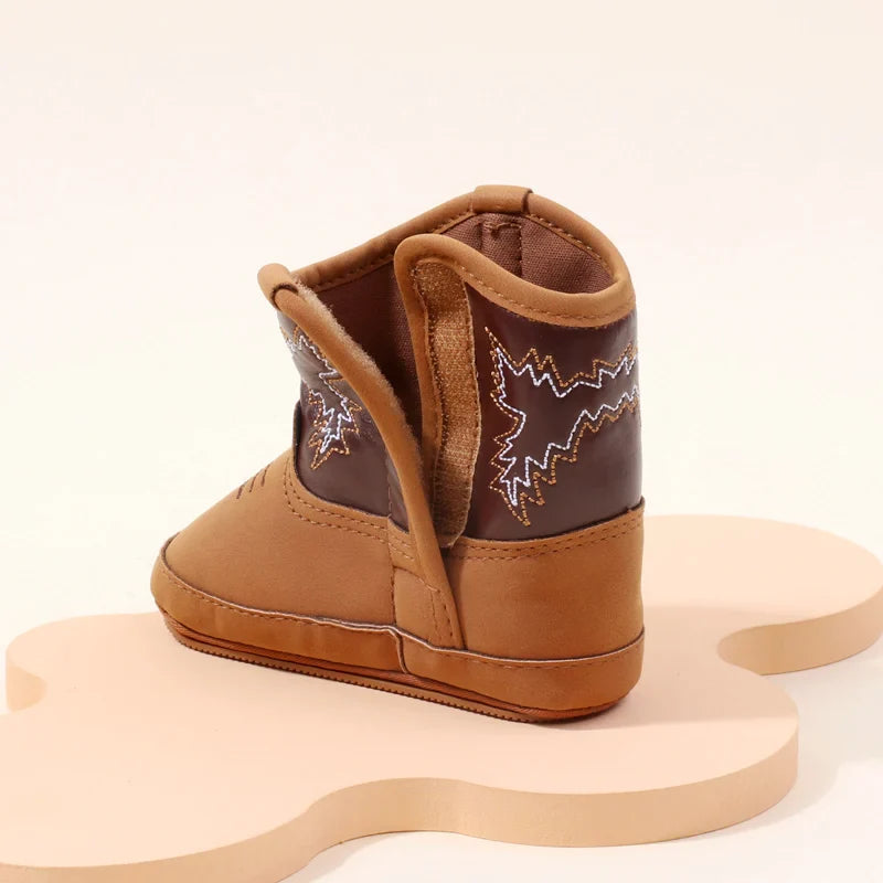 2024 Baby Little Boots – Soft PU & Cotton Prewalking Shoes for Boys & Girls, Spring Autumn Style BHX3210